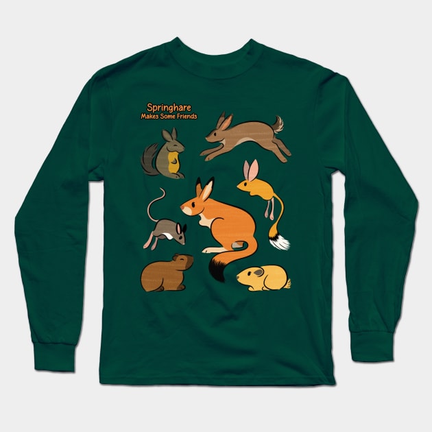 Springhare Makes Some Friends Long Sleeve T-Shirt by DeguArts